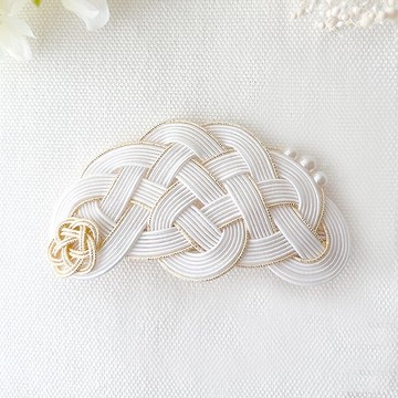 水引髮夾（白色）｜適合和服、浴衣的日式髮飾｜日本傳統工藝｜【禮品之選】