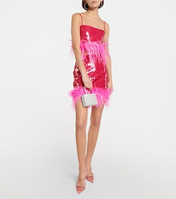 Giuseppe di Morabito Sequined feather-trimmed miniskirt