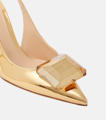 Gianvito Rossi Jaipur metallic leather slingback pumps