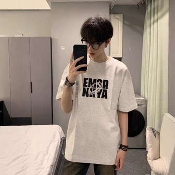 美式潮牌重磅純棉短袖T恤男寬鬆大碼300斤情侶小衆設計感半袖上衣加大排汗衫 排汗短袖