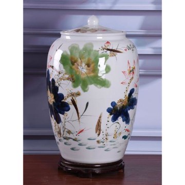 陶瓷器50斤100斤裝普洱茶缸米桶面缸面粉缸腌菜缸儲物罐景德鎮