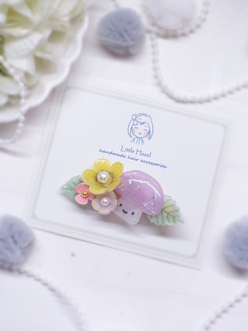 小蘑菇髮夾 熱縮片手繪滴膠  UV Resin Hair Clip
