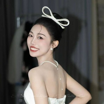 【蜜糖の髮飾】臺灣出貨緞面大蝴蝶結髮夾女高級感發卡頂夾新娘婚紗頭飾夾子後腦勺髮飾
