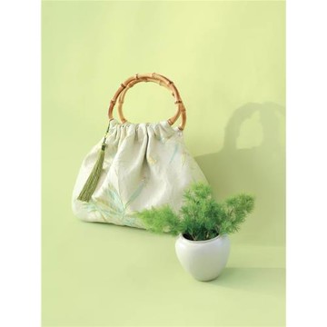 自然而藍丨春日竹跡 新中式提花竹節手提包 原創自制國風旗袍包