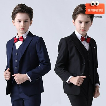 【舞臺焦點】男童西裝 兒童西裝 禮服 表演服 主持服 鋼琴演出服 三件套套裝 2025春款 修身挺括 多場合適用