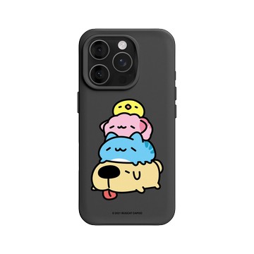 iPhone 16 Pro SolidX 黑 - 貓貓蟲咖波 Bugcat Capoo - 咖波好朋友趴趴睡