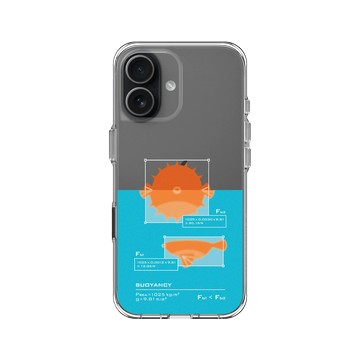 iPhone 17 Clear Case（相機按鈕） 透明 - Ocean Collection: Let's Sea 海洋系列：一路向海 - 河豚浮力公式