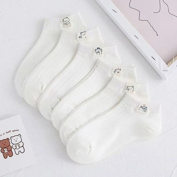 🔥24H出貨🔥森系萌熊短襪 短襪 女襪 船襪 小熊襪 熊熊短襪 可愛襪子 韓系襪子 日系襪子 棉襪 百搭短襪 學生襪