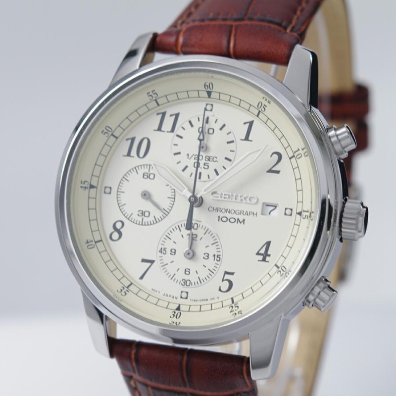 セイコー SEIKO 腕時計 クオーツ クロノグラフ 100M防水 ベージュ文字盤 SNDC31P1 メンズ [逆輸入品] | LINEショッピング
