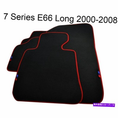 フロアマット フロアマットのためにBMW 7シリーズE66ロング黒と赤のラウンドと3色のバッジNEW Floor Mats For BMW 7 Series E66 Long Black With Red