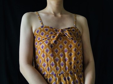 日本純棉復古印花洋裝