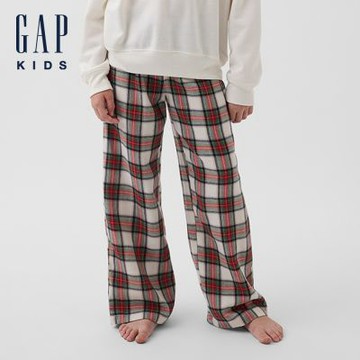 【GAP】兒童再生法蘭絨睡褲-格紋(912394)