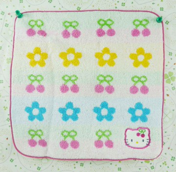 【震撼精品百貨】Hello Kitty 凱蒂貓 方巾/毛巾-彩色橫條 震撼日式精品百貨