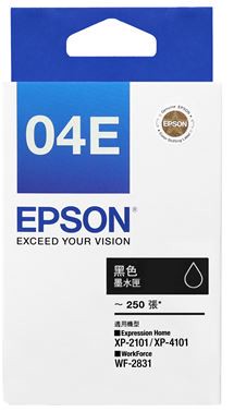 【E平台】 EPSON㊣原廠墨水匣C13T04E150黑色墨水匣  04E 黑色墨水夾單顆  適用EPSON 適用型號:XP-2101/XP2101/XP-4101/XP4101/WF2831 墨水匣