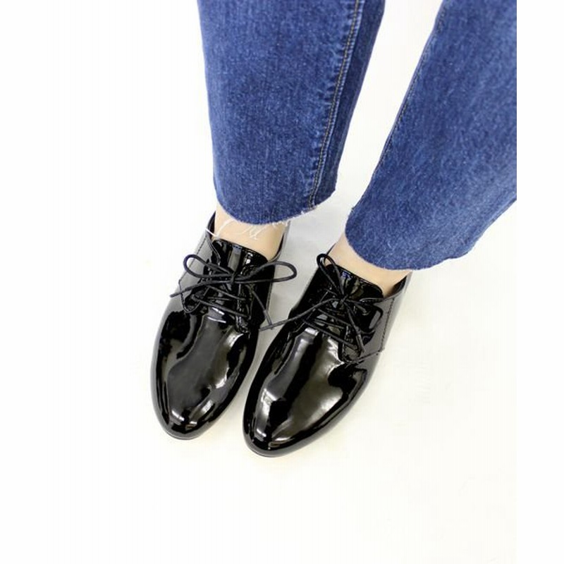 フィン レースアップシューズ レディース ブラックエナメル 23cm Fin 通販 Lineポイント最大2 0 Get Lineショッピング