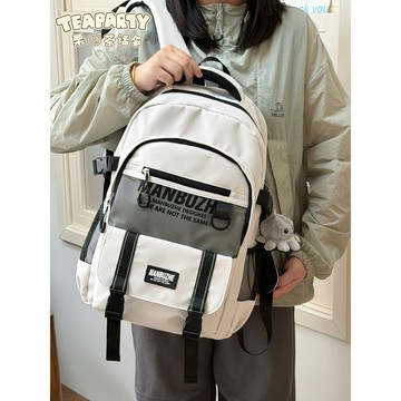 瘋搶中🎈日係工裝風大容量多隔層雙肩包男女學生上課書包休閒百搭出遊背包國小書包 大學生後背包 學生防水書包  日係學生後背