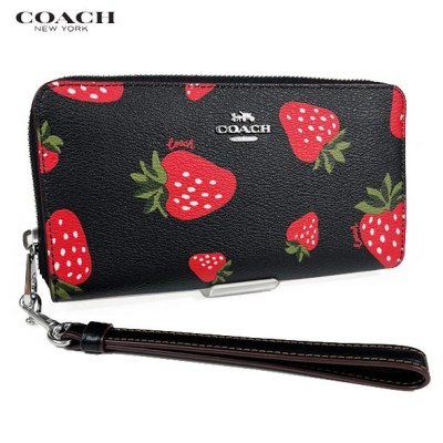 新品✳️COACH レディース 財布 ノラ キスロック いちご-