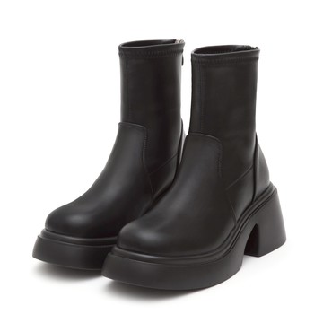 D+AF 美腿濾鏡．輕量加厚底瘦瘦短靴