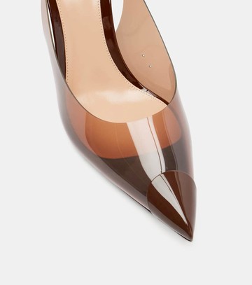 Gianvito Rossi Diana 85 leather-trimmed slingback pumps