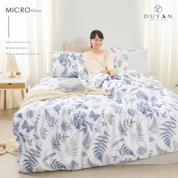 【DUYAN 竹漾】舒柔棉 單人/雙人/加大 床包組/床包被套組 / 墨葉迷蝶