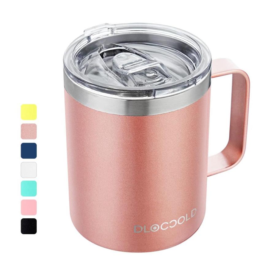 DLOCCOLD Insulated Coffee Mug with Handle 12 oz Stainless Steel Travel Coff