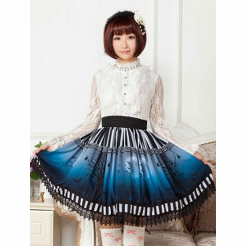 甘いロリータスカート 21 冬の月の夜skロリータスカート バットアンダーザ ブルー アイドル衣装 通販 Lineポイント最大7 0 Get Lineショッピング