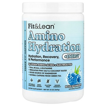 Fit & Lean, 氨基補水 + 能量，藍樹莓味，13 盎司（369 克）