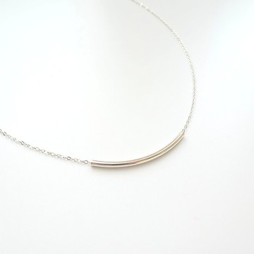 微笑曲線 純銀彎管 項鍊 鎖骨鍊 | 單戴或疊搭