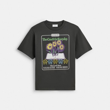 棉質COLLAGE FLOWER圖案休閒T恤