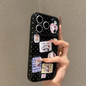 波點KT貓適用iPhone17PROMAX手機殼蘋果16Pro側面愛心15小眾14/13
