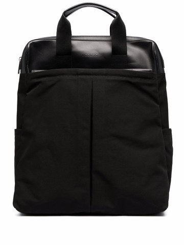 Woolrich - zip-up panelled backpack - men - Leather/Polyamide/Polyester - One Size - Black