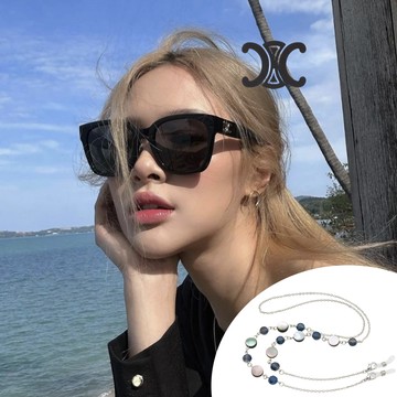 CELINE 亞洲版 時尚凱旋門方框太陽眼鏡 CL40222F 01A 黑框深灰鏡片 公司貨(贈貝殼眼鏡鍊)