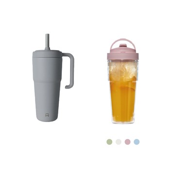 《活動限定》WOKY –[●●] 渾圓杯3.0 - MOZU系列800ml杯身+經典中環+提把中環+翻吸蓋芯/經典蓋芯/吸管蓋芯(附吸管) 1入+又又杯-雙層ECOZEN 750ml 1入