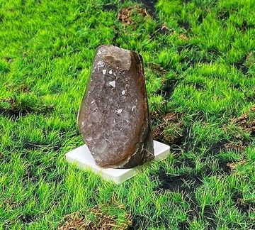 招財開運 能量擺飾-天然異象紫晶鎮共生方解石 財運水晶 消磁淨化