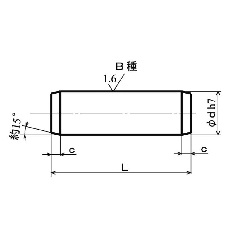 平行ピン（Ｂ種・大喜多製 ステンレス(SUS303相当)生地 3 X 4 【パック