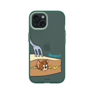iPhone 15 Clear 憂墨綠 - 湯姆貓與傑利鼠 Tom and Jerry - 傑利鼠夾心三明治