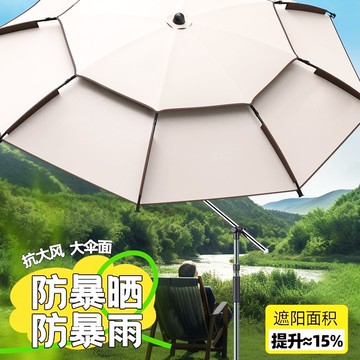 釣魚傘 戶外遮陽傘 新款露營傘沙灘隔熱拐杖傘釣魚傘釣魚專用遮陽傘雨傘戶外垂釣傘 三木優選