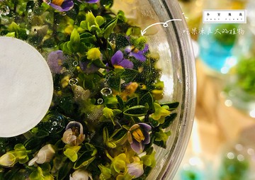 【開花植物水晶款】紫芳草燈座組合 (不拆賣)  3株植物開紫色花