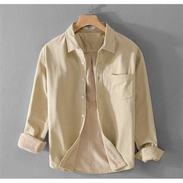 【米蘭精品】襯衫長袖上衣-純棉加厚加絨保暖男裝4色74jt87