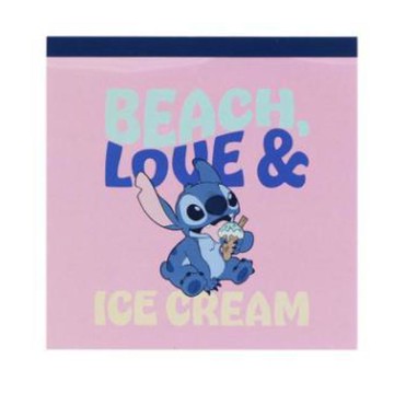 小禮堂 迪士尼 史迪奇 迷你方形便條本 (粉冰淇淋)