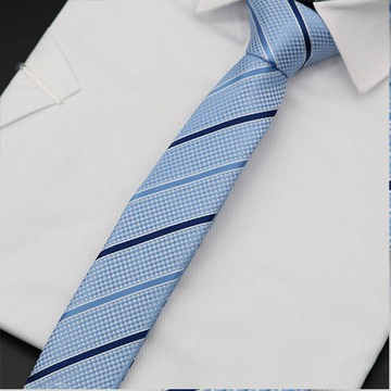 【拉福】藍天中窄版領帶6cm領帶拉鍊領帶