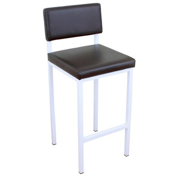 【頂堅】厚型沙發(皮革椅面)鋼管腳-吧台椅/高腳椅/餐椅-三色-2入組黑色