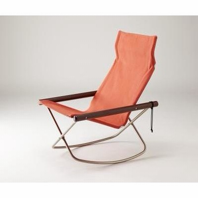 NYCHAIR X ROCKING / DARKBROWN-RENGAニーチェア　エックス　ロッキング / 木部：ダークブラウン / 座布：レンガ　NY-111ロッキング/チェア/折りたた