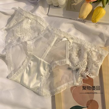 內褲女蕾絲舒適超薄網紗透明火辣三角褲性感誘惑歐美低腰無痕【聚物優品】