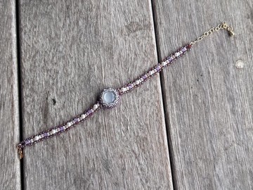 250322 奶油月亮石 串珠 手鍊