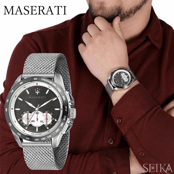 マセラティ MASERATI 時計 (10)R8873612008 トラガード TRAGUARDO 腕時計 メンズ シルバー グレー メッシュ ギフト  ブランドウォッチ | LINEショッピング