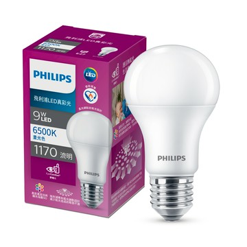 飛利浦 9W LED真彩光球泡燈 晝光色 6500K