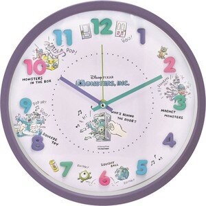 大賀屋 日貨 怪獸大學 時鐘 鐘 掛鐘 時間 客廳 卡通 迪士尼 怪獸電力公司 DISNEY 正版 J00015786