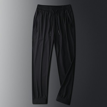 夏季款長褲冰絲速干運動中老年加肥加大寬松褲子爸爸休閑束腳褲男