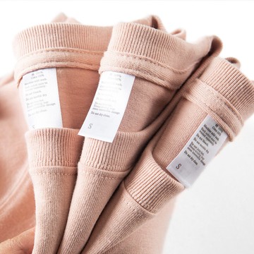 二本針 淡粉色270G重磅純棉短袖t恤純色寬松休閑百搭上衣男女同款